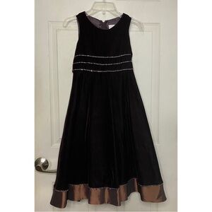Dorissa y2k 2000s holiday formal dress girls 16 brown chocolate velvet embellish